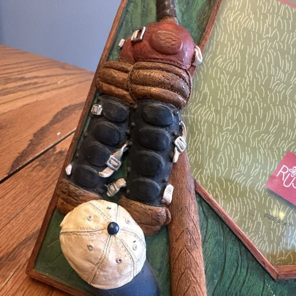 Vintage Russ Yesterdays Ballgame 3d Hand Painted Photo Picture Frame‎ Baseball
